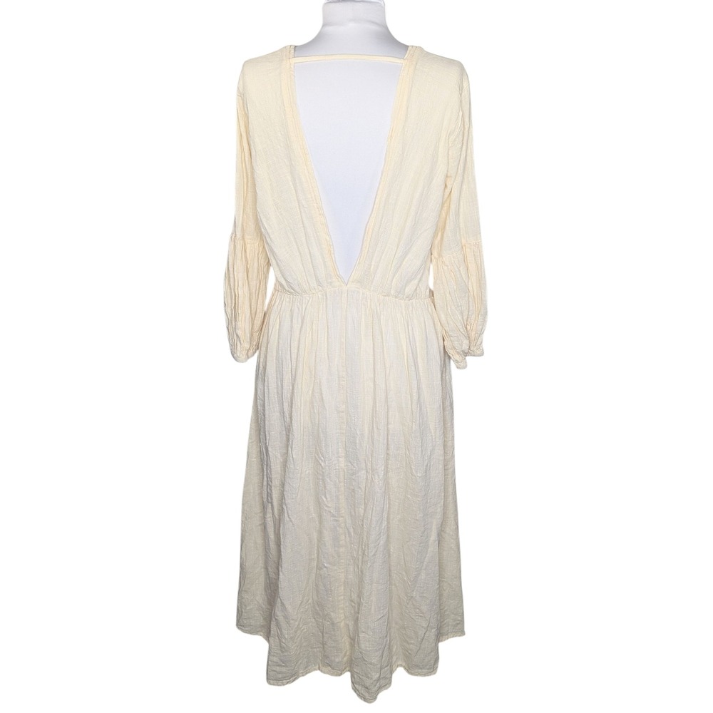 A Perfect Nomad Organic Cotton Wild Heart Long Sleeve Maxi Dress‎ Milk Cream OS - Picture 3 of 9